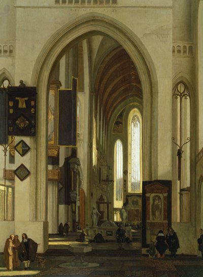 Interno di una chiesa con figure da Emanuel de Witte